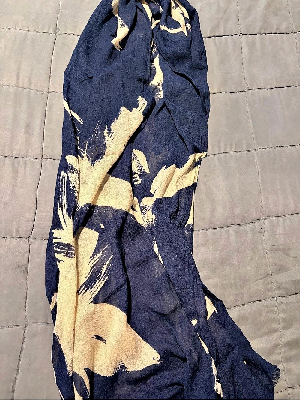 Gap Abstract Print Scarf in Blue & Cream